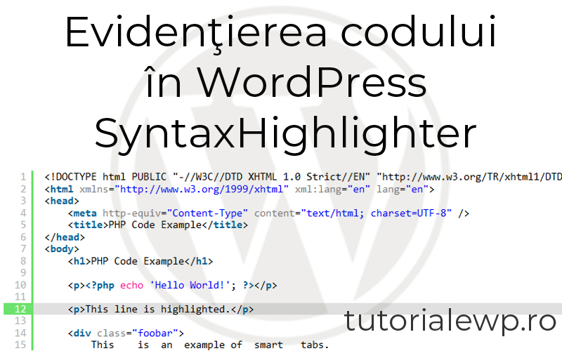 Evidenţierea codului în WordPress (SyntaxHighlighter)