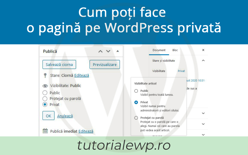 Cum poți face o pagină pe WordPress privată