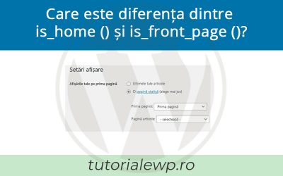 Care este diferența dintre is_home () și is_front_page ()?